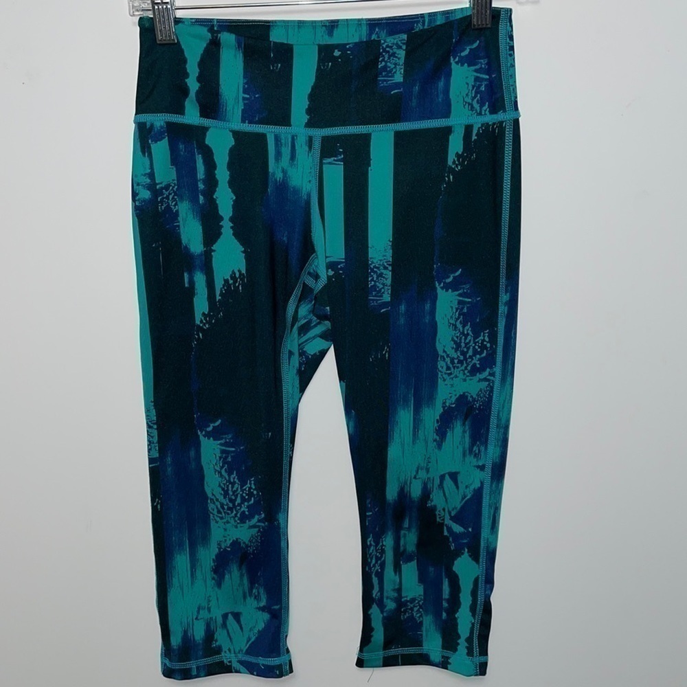 ZELLA Cropped Leggings, Teal, blue, & black, Size Small